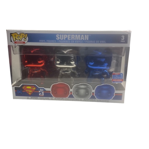 Funko Pop! Heros Superman Justice League 3 Pack Chrome Vinyl Figure - Picture 1 of 4